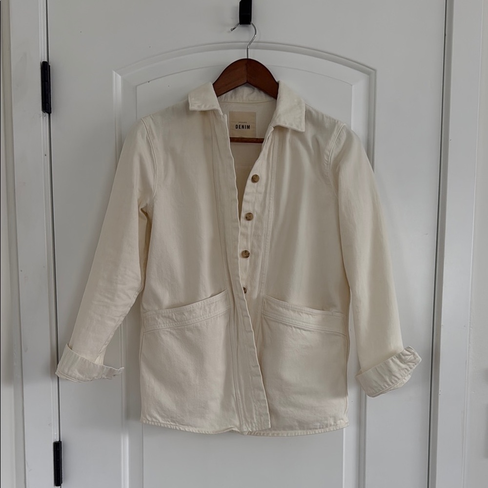 Sézane Will Jacket in Ecru Cream Button-Up